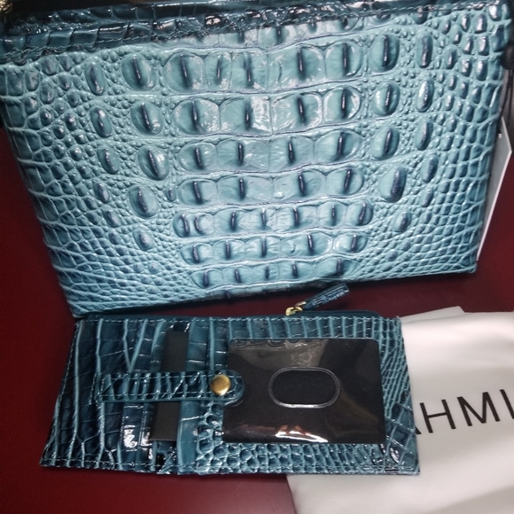 Brahmin Blue Bottle Ombre Lorelei & Credit Card Wallet - Picture 6 of 13